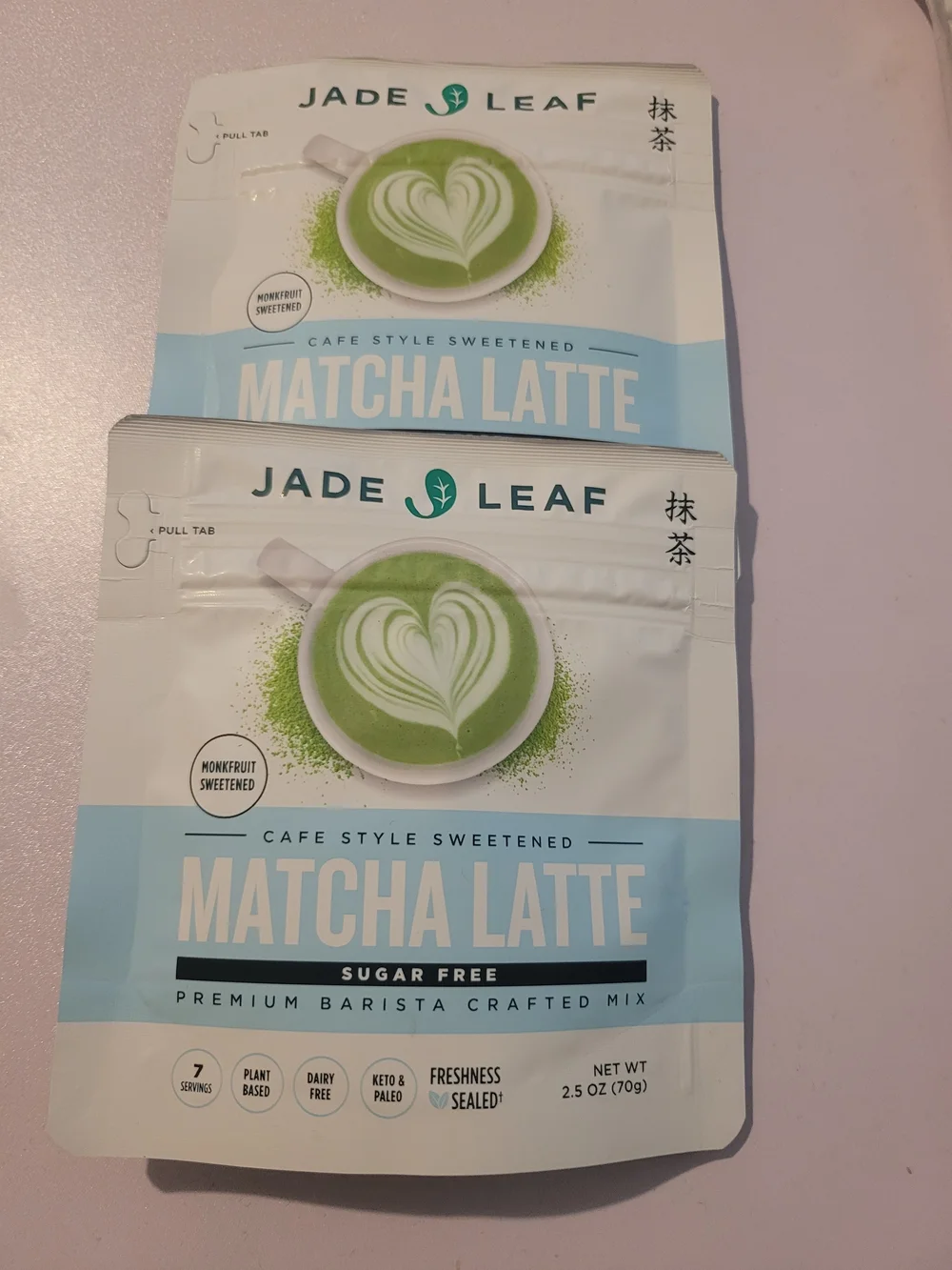 2x Jafe Leaf Sugar Free Matcha Latte Mix 2.47oz